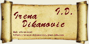 Irena Dikanović vizit kartica